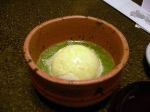 香草雪糕加綠茶